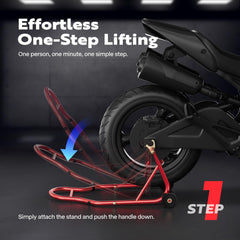SPECSTAR stand with U-shaped fork head adapts to many bikes.