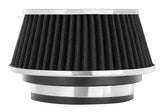 Spectre universal clamp-on air filter with round reverse taper for easy installation.