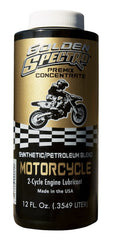 Spectro Oil NGSMC Golden Spectro 2-Cycle Premix bottle showing lean solvent blend for cleaner mixing.