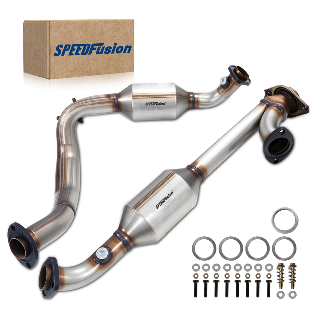 SPEEDFusion catalytic converter front view highlighting durable stainless steel body for 4Runner.