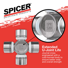 Spicer length between snap rings 2.406 inches shown.