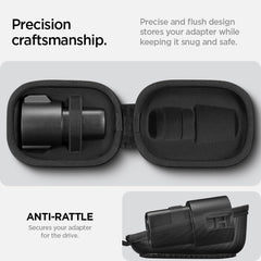 Spigen Tesla J1772 case compatible with OEM Tesla adapters.
