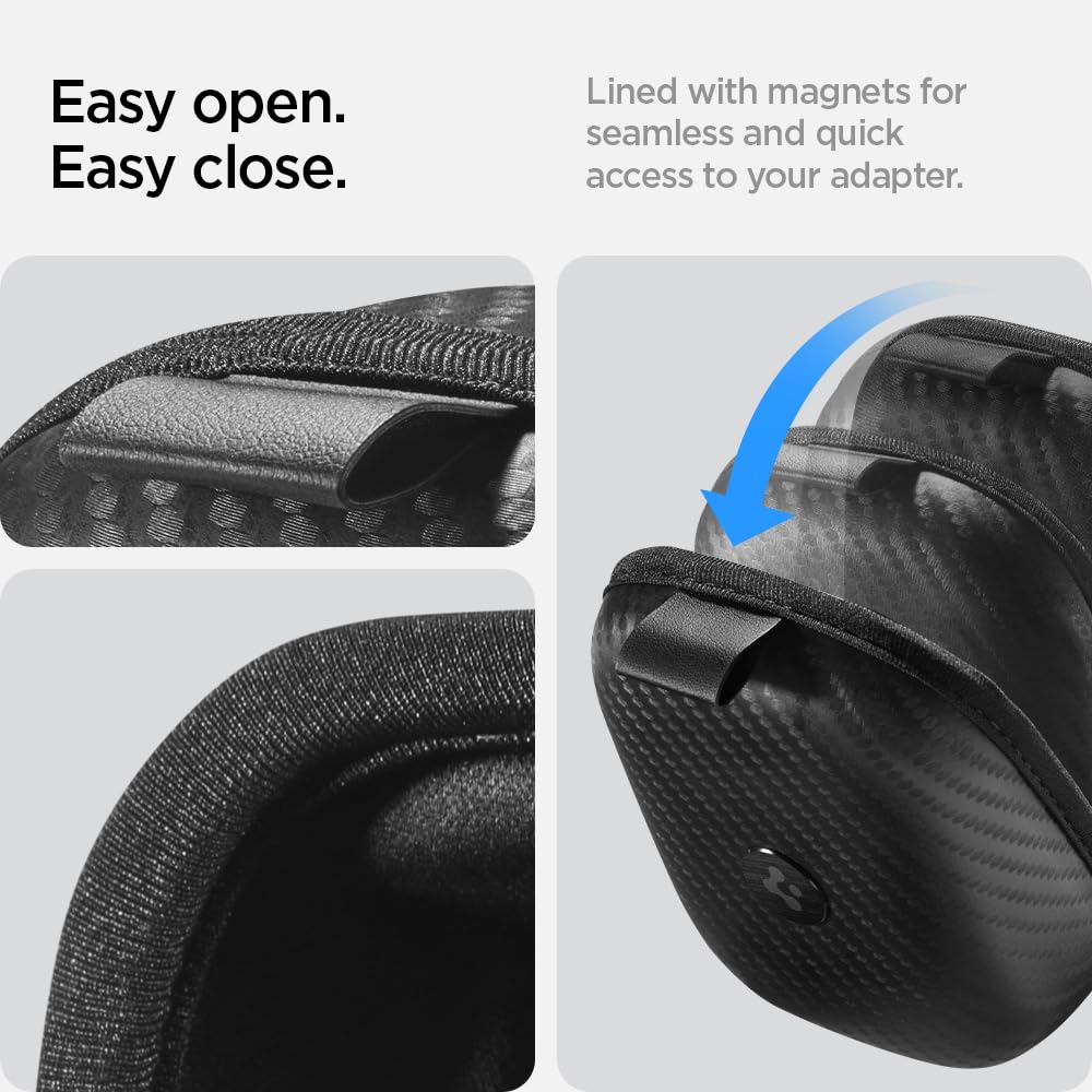 Spigen adapter storage stays in place inside glove box.