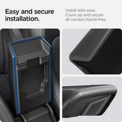 Gift-ready packaging featuring Spigen armrest cover for Tesla owners