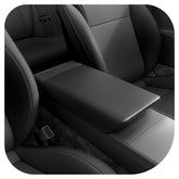 Spigen center console armrest cover on Tesla Model Y Juniper shows premium TPE protection