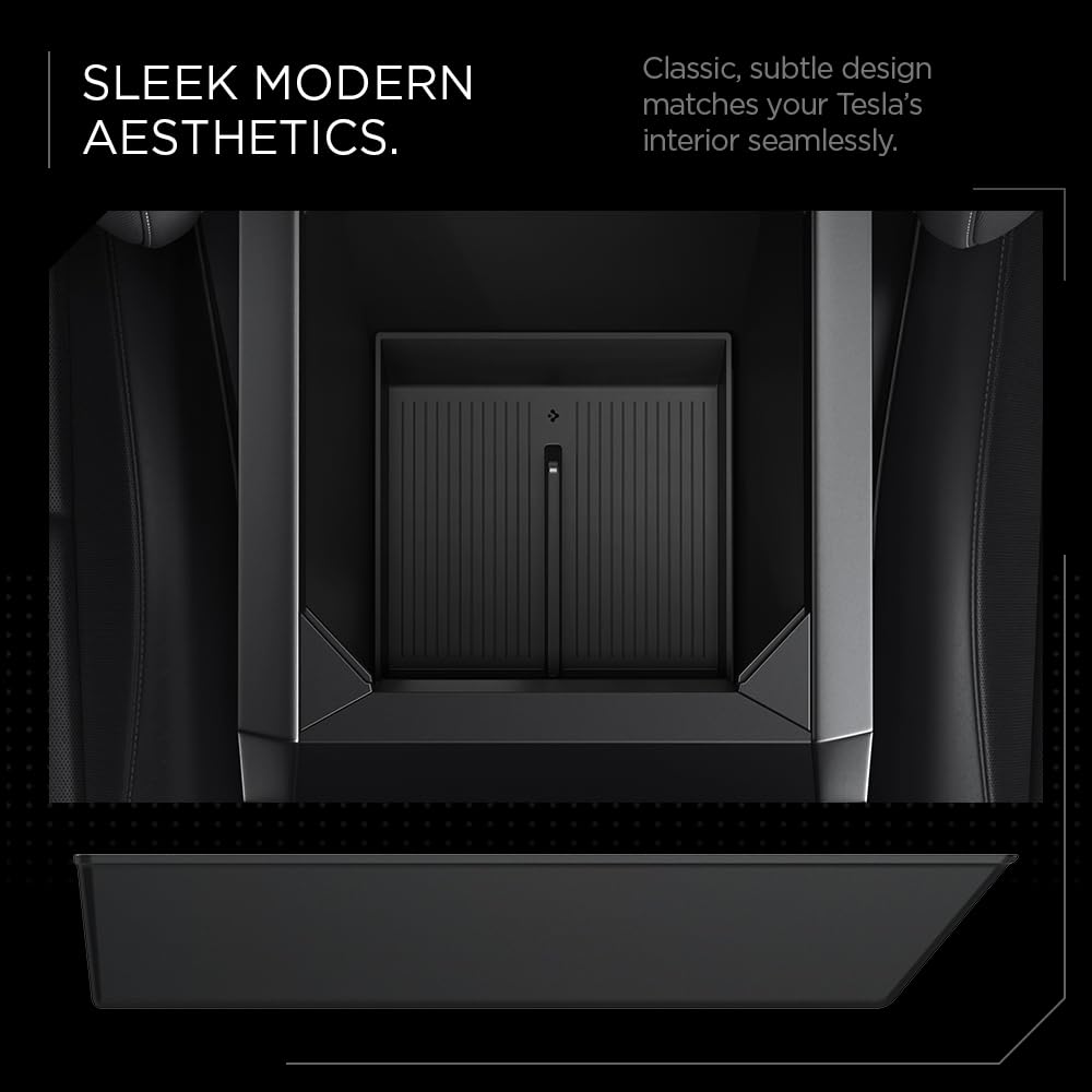 Spigen carbon fiber accent adds subtle style to the Cybertruck interior.