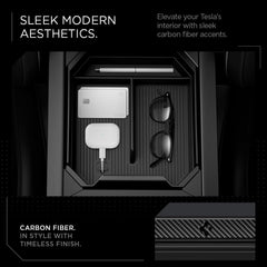 Spigen center-console-organizer-perfect-fit installs easily and stays securely in Tesla Cybertruck.