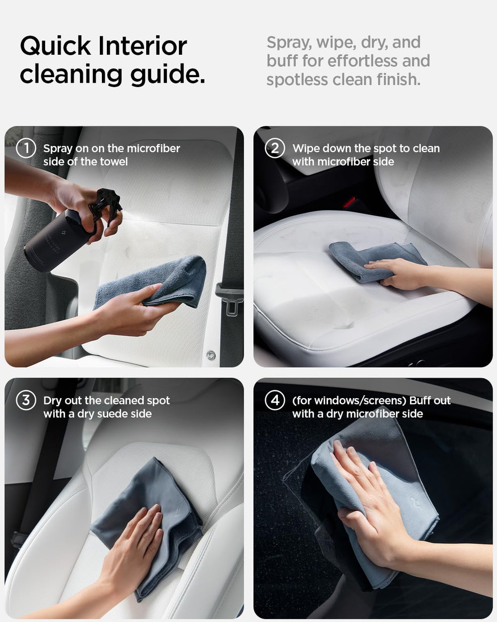Spigen complete interior set enables fast, gentle interior maintenance.