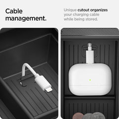 Easy-install Spigen tray fits the armrest without tools for quick setup.