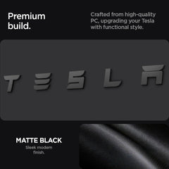Emblem protection feature shields logo from weather and daily wear on Model 3 Highland.