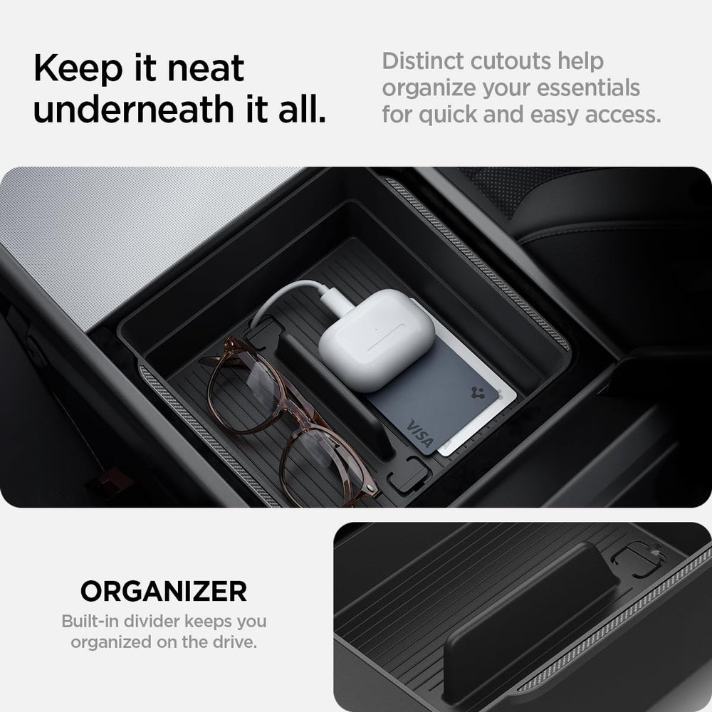 Spigen IntelliGrip padding closeup highlights stable storage and minimized movement