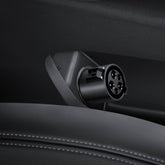 Spigen J1772 door dock closeup showing durable TPE texture for Model X