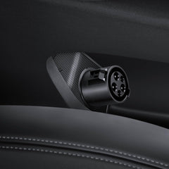 Spigen J1772 door dock closeup showing durable TPE texture for Model X