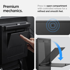 Spigen One-Tap Hidden Storage Box uses 3M adhesive mounting.