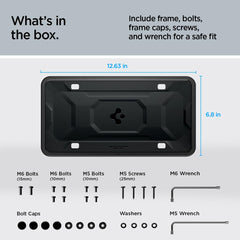 Spigen package includes bolts caps and wrench for easy installation