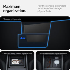Spigen organizer in Highland blends with premium Model 3 dash styling.