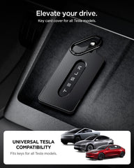 Spigen key card holder features carbon fiber detailing for a sleek, sporty look
