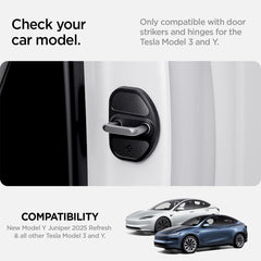 Spigen Tesla Model 3 door striker protector in carbon fiber.