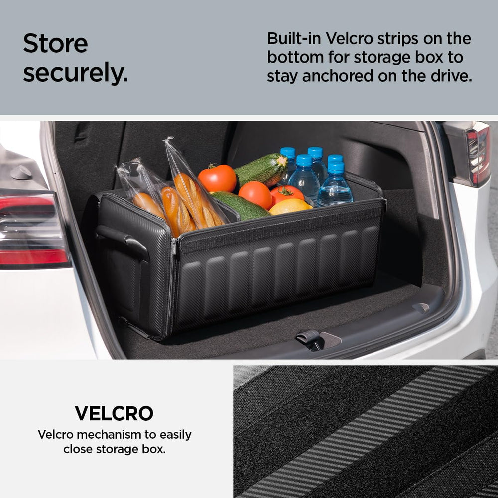 Spigen Trunk Organizer featuring carbon fiber pattern for a premium look
