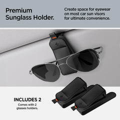 Spigen two-pack car visor holder keeps two glasses organized and within reach.