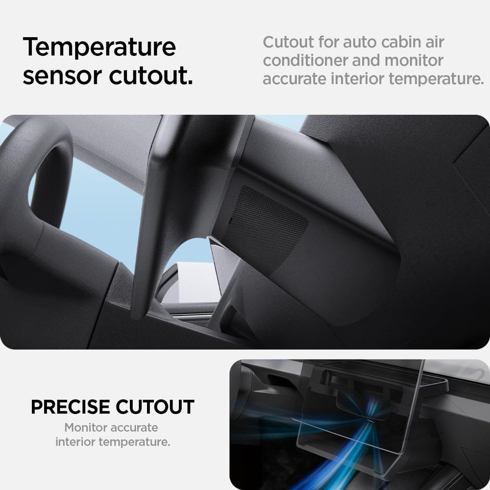 Spigen under-screen storage for Tesla Model Y Juniper magnetic attachment enables quick, tool-free installation