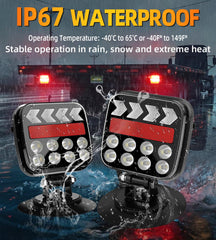 Wireless signal reaches up to 100 feet for safer towing.