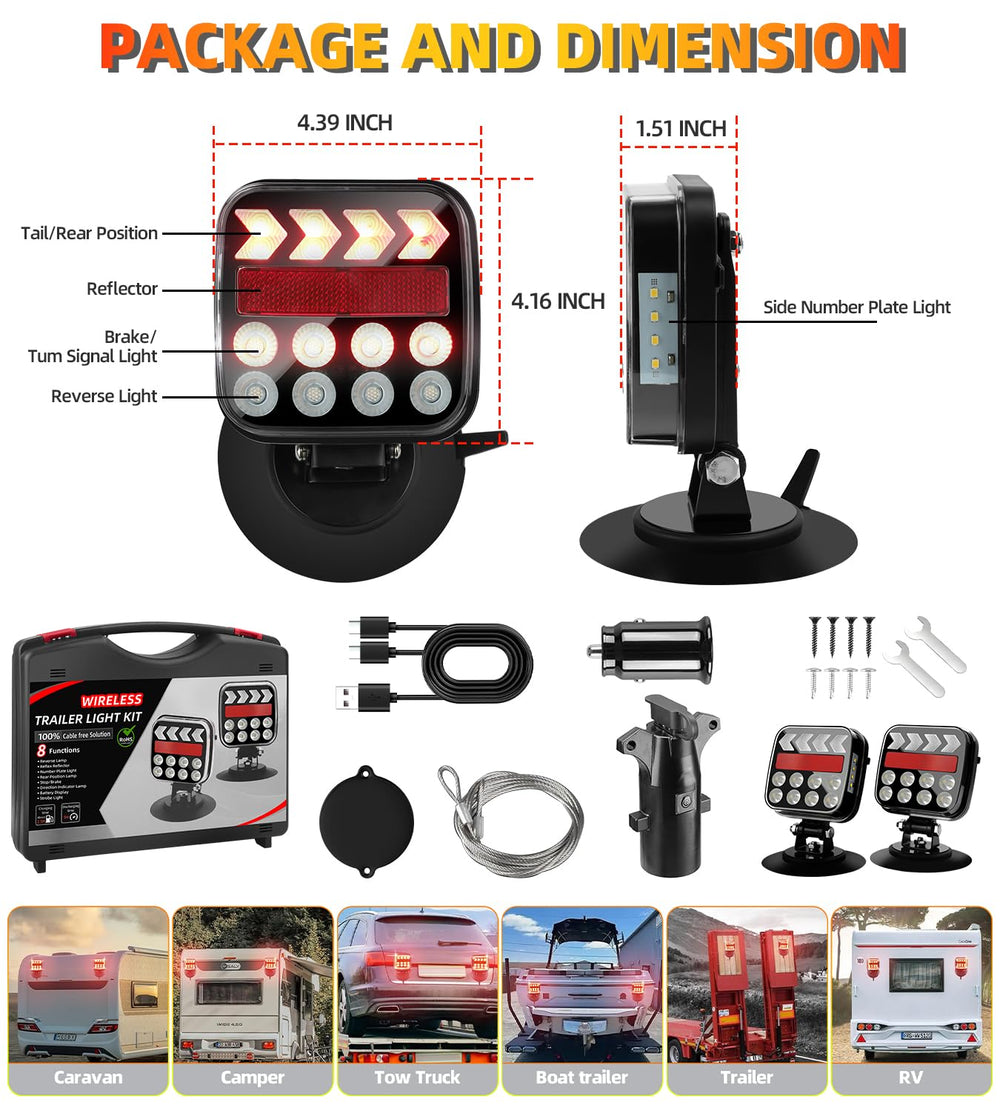 Compact setup suitable for trucks, boats, RVs, and caravans.