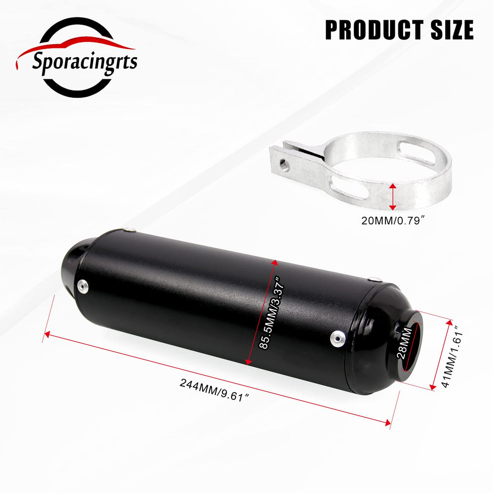 Sporacingrts exhaust head pipe enables direct replacement on compatible dirt bikes.