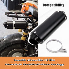 Sporacingrts metal clip securely holds the muffler during rides and maintenance.