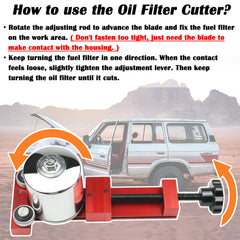 Sporthfish 66490 oil filter cutter roller holds the filter steady during rotation.