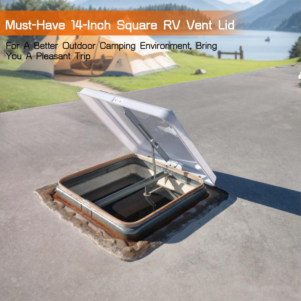 Sporthfish 14x14 square vent cover enhances ventilation on RV roofs