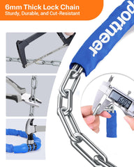 Sportneer 6mm manganese steel shackle provides strong anti-cut protection.