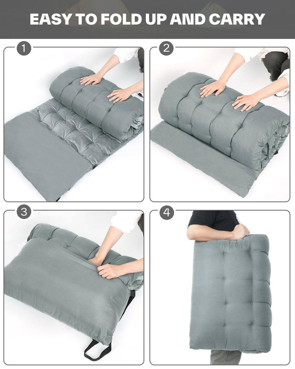 Sportneer cot mattress velvet reverse side adds warmth on cooler evenings