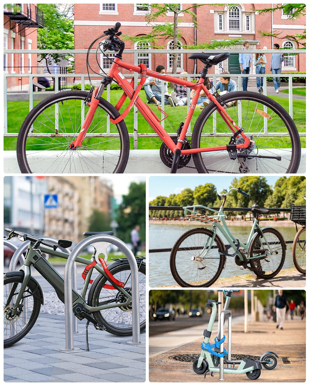 Sportneer versatile lock used on bikes, gates, ladders and more