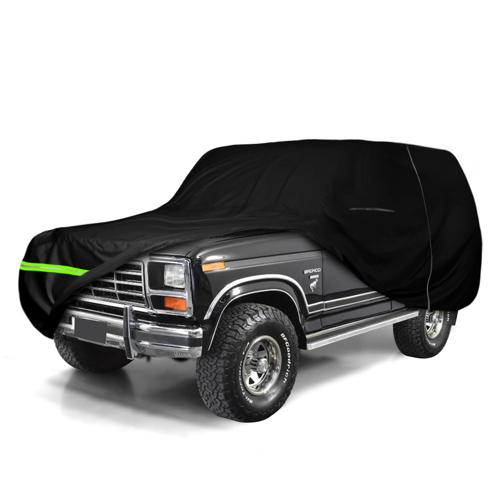Sportuli Bronco cover front view shields against sun and rain for Bronco models.