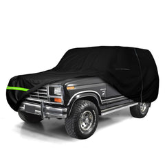 Sportuli Bronco cover front view shields against sun and rain for Bronco models.
