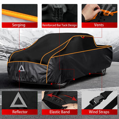 Sportuli hail protector with windproof bands securing the cover