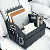 SportySizz front seat organizer with 8 compartments for quick access while driving.