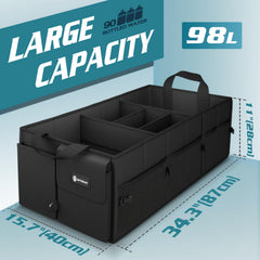 Sposuit trunk organizer with durable oxford fabric supports heavy items during trips