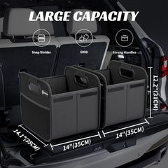 Sposuit trunk organizer with reinforced handles for easy lifting and relocation.