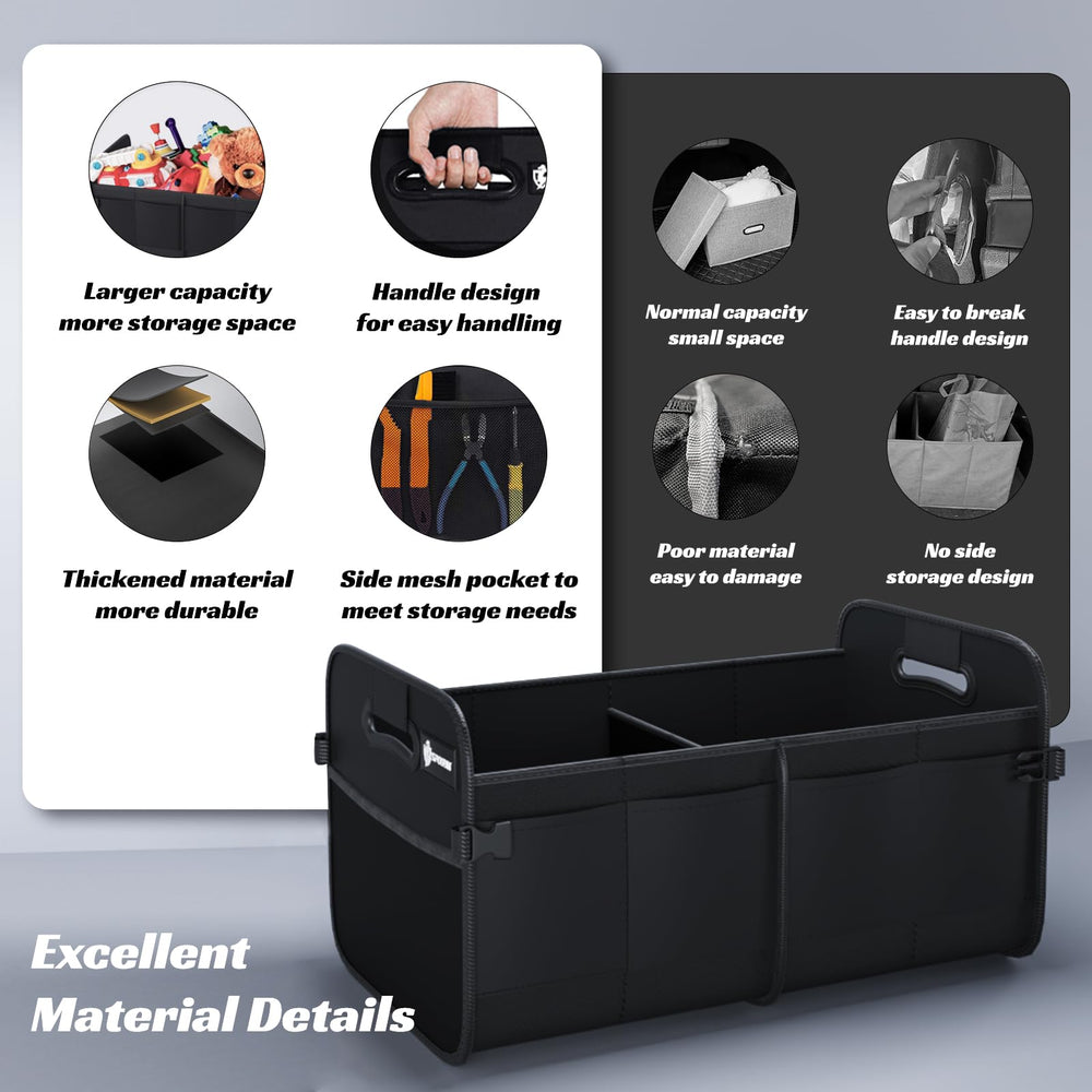 Sposuit trunk organizer with reinforced handles for sturdy lifting and transport.