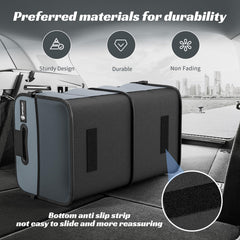 Sposuit trunk organizer showing two main compartments for organized items.