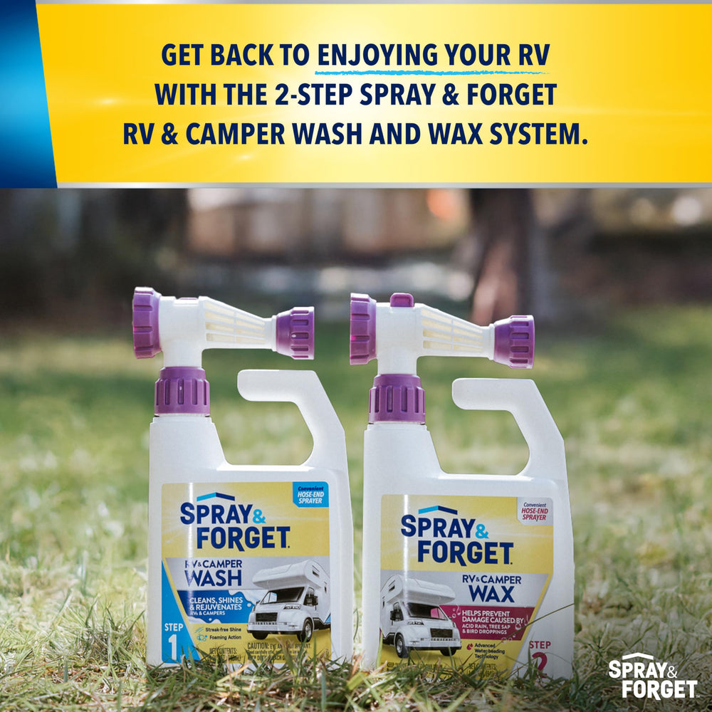 Spray & Forget RV & Camper Wash rinse after washing for thorough removal