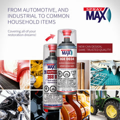 SprayMax packaging in workshop for professional-grade auto refinishing.