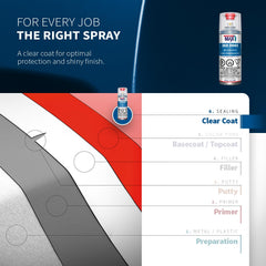 SprayMax 2K Matte Clear Coat flat finish on vehicle panels.