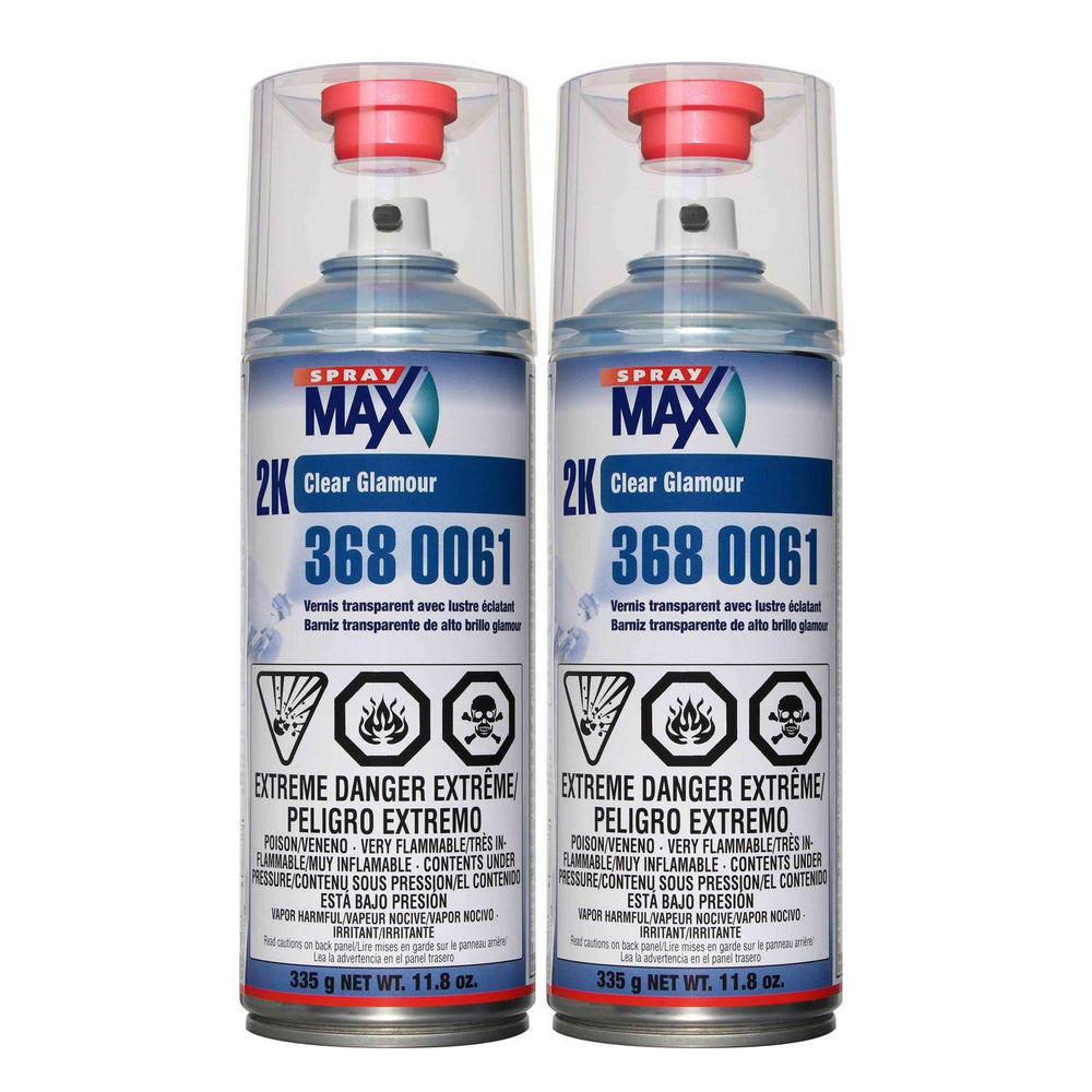 SprayMax USC 2K High Gloss Clearcoat Aerosol 2-Pack delivers durable showroom gloss for automotive finishes