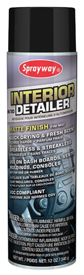 Sprayway SW780 Interior Detailer on dashboards and vents for a fresh, matte finish.