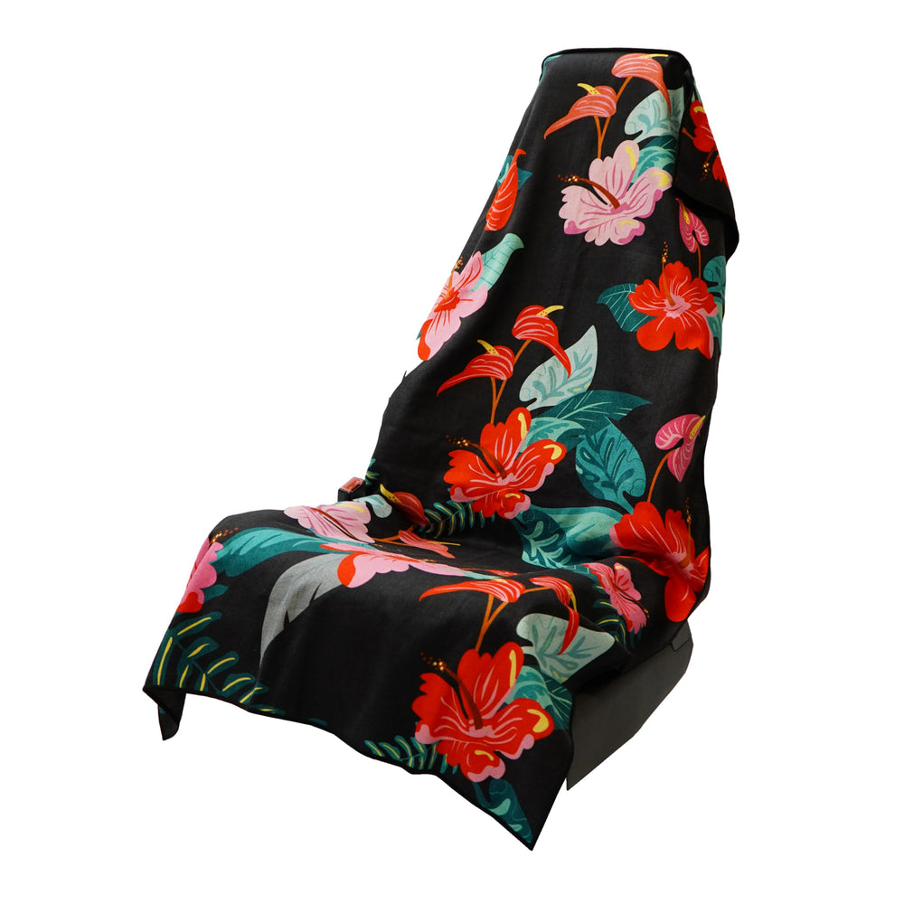 Sprints athletic running towel Moonrise Maui unfolded for wide sweat coverage.
