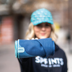 Sprints athletic running towel size 62.5 by 32 inches.