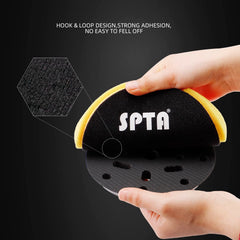 SPTA pad 6.5-inch diameter with reinforced Velcro reduces scratching.